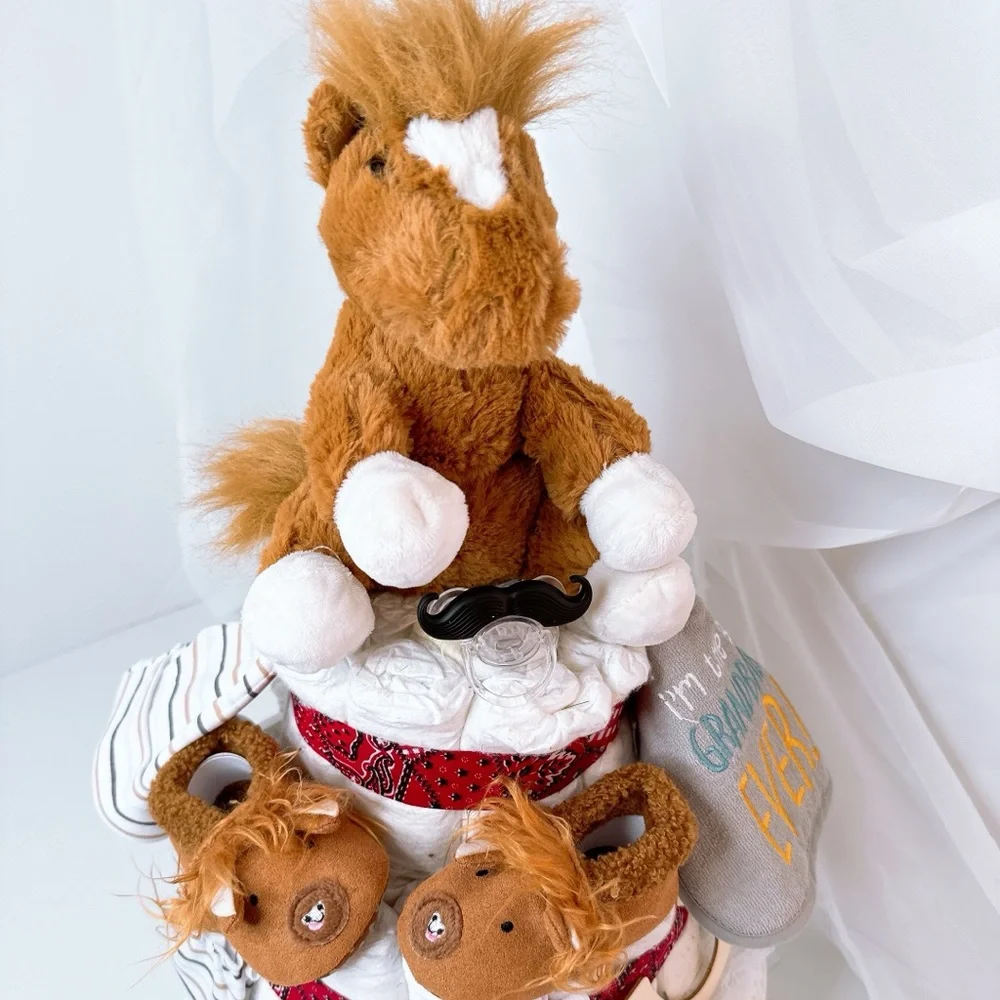 Horse Diaper Cake, Farm Baby Shower